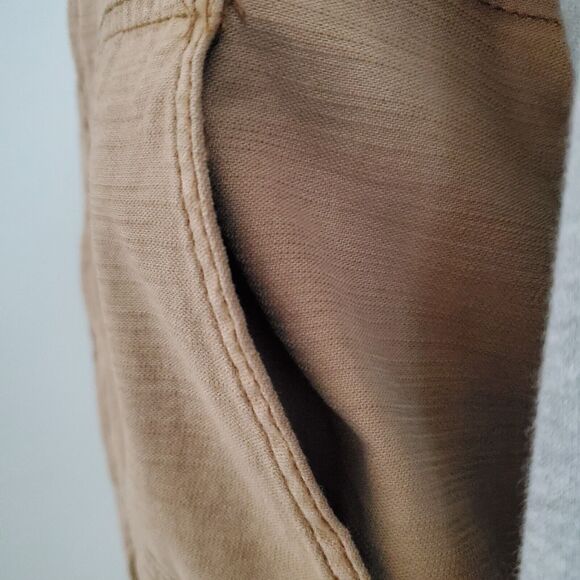 Anthropologie Hei Hei Womens Jacket Small Tan Brown Excursion Bomber Mixed Media - Picture 7 of 11